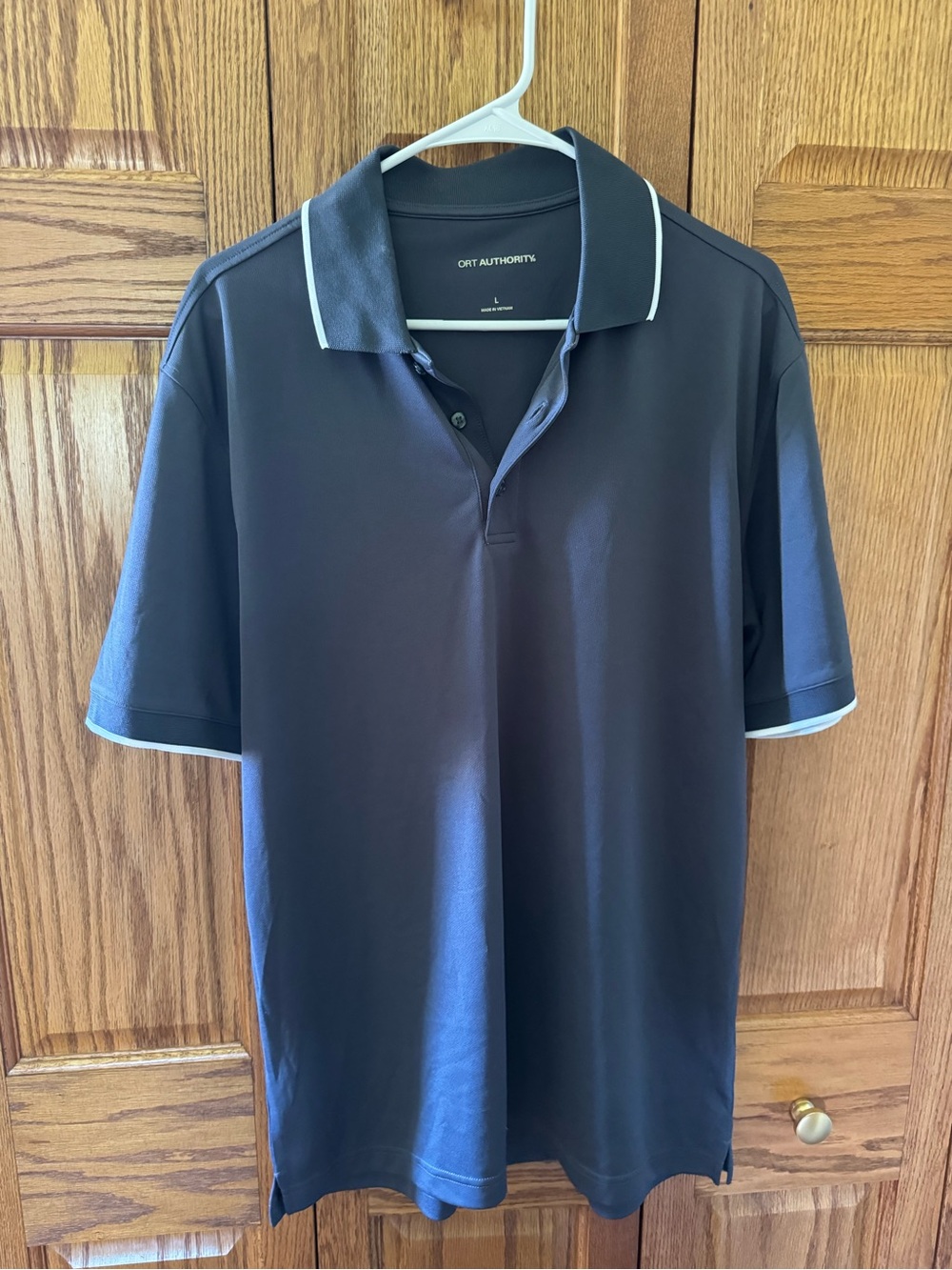 Men's Grey Polo with White Trim